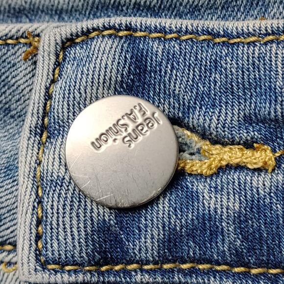 Jeans F.A.shion Denim Mini Skirt Size Large Cargo Pockets Belt Loops Light Blue - Picture 5 of 8